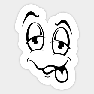 Smiley Funny Cartoon Dizzy Face Sticker